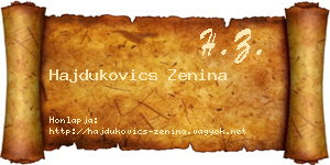 Hajdukovics Zenina névjegykártya